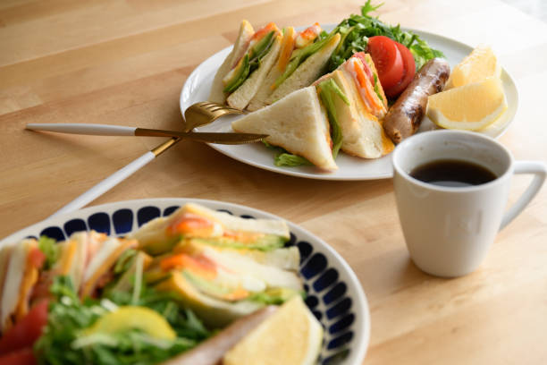 istock Club sandwich on a wooden table. 1160642795