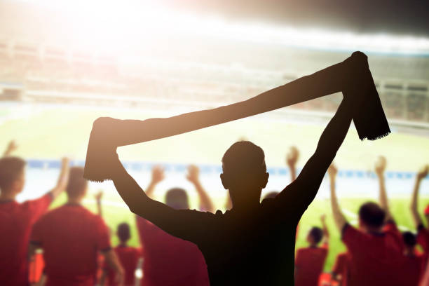 Crowd cheering and celebrating in stadium