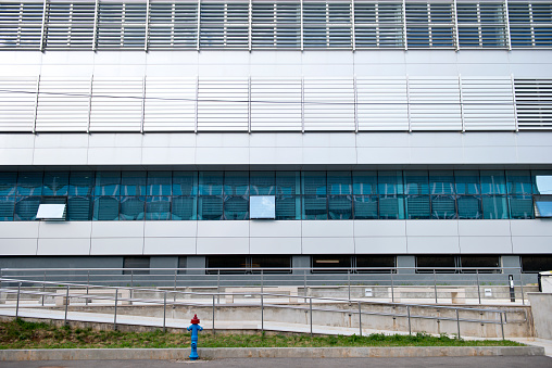 Abstract shot of a modern office building exterior facade