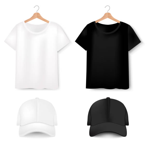 istock Front Views Of T-shirt And Baseball Cap On White Background 1160649127