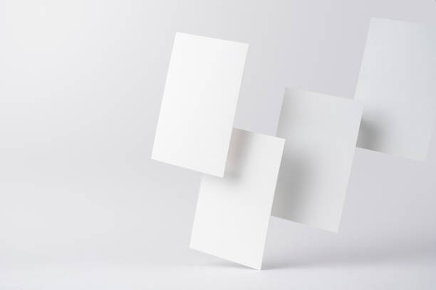 front view of white business card on white