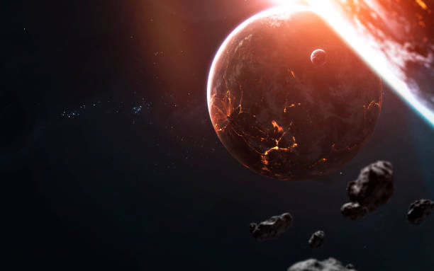 istock Deep space planets, awesome science fiction wallpaper, cosmic landscape. Elements of this image furnished by NASA 1160659506