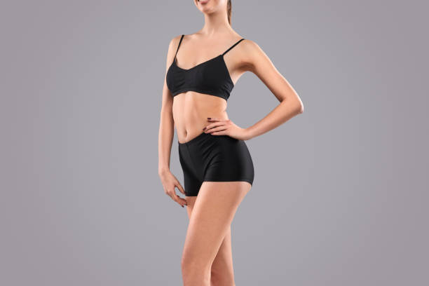 istock Crop slim woman posing in underwear 1160660853