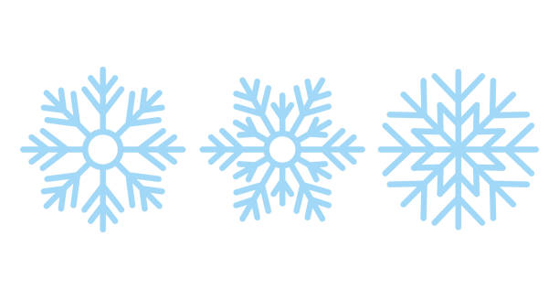 schneeflocke. weihnachts-ikone. vektor-illustration in flachem design. - frozen image stock-grafiken, -clipart, -cartoons und -symbole