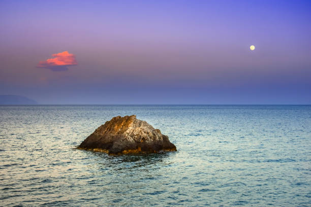 Lonely rock in the sea with awesome colors.