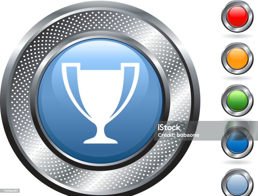 Trofeo di arte vettoriale royalty-free su bottoni metallici - arte vettoriale royalty-free di Argentato