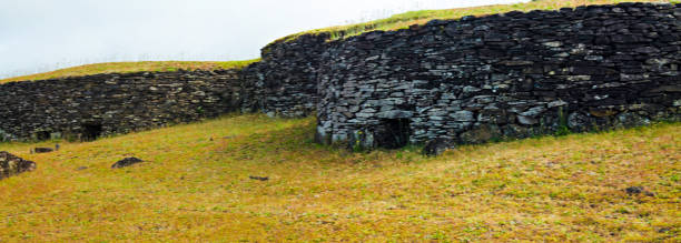 istock Old Stone houses in Easter Island 1160665402
