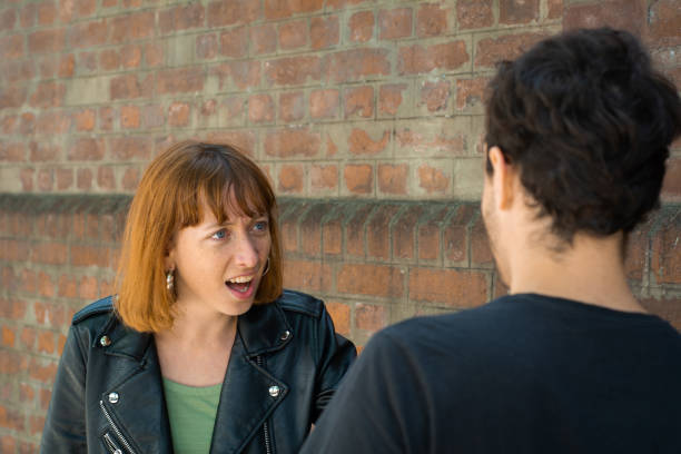 istock Young couple having argument and quarrelling with each other 1160667008
