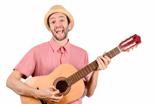 istock Funny man with guitar. 1160667081