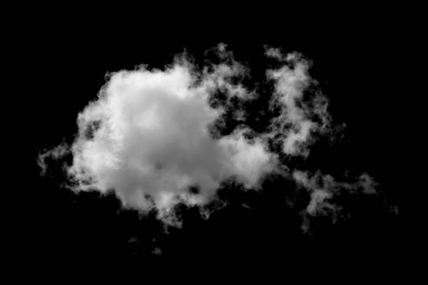 istock beautiful white cloud shape isolated on black background, nature and background concept. 1160679703