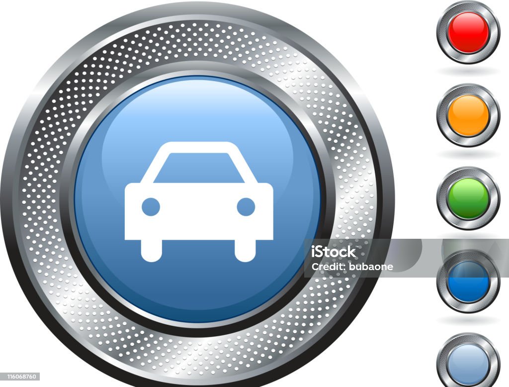 自動車、自動車ロイヤリティフリーのベクターアートにメタリックのボタン - からっぽのロイヤリティフリーベクトルアート