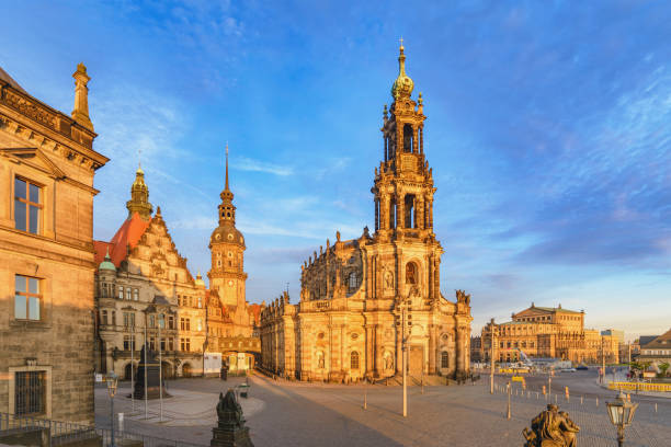 istock Dresden Germany, city skyline at Dresden Cathedral 1160698932