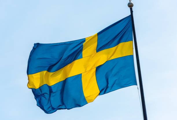 istock Swedish flag waving in the breeze. 1160703345