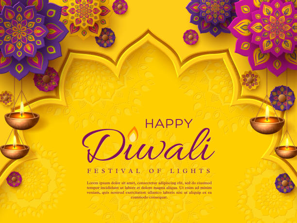 illustrazioni stock, clip art, cartoni animati e icone di tendenza di design delle vacanze del festival diwali. - diwali