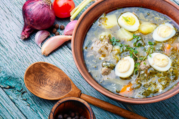 istock Delicious green soup with sorrel 1160706146