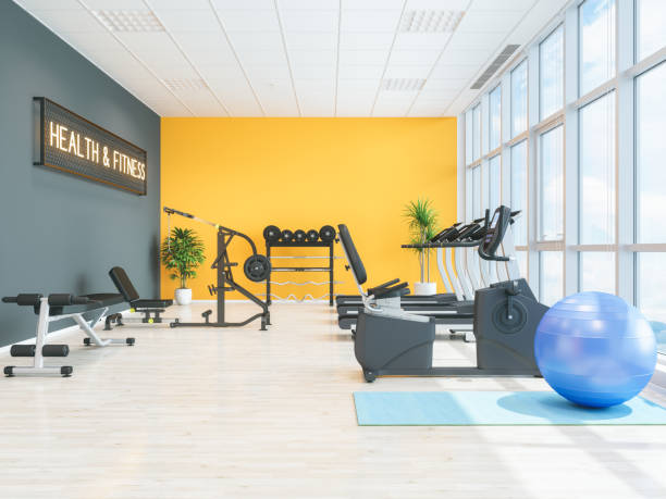 Fitness center or health club Fitness center or health club exercise room stock pictures, royalty-free photos & images