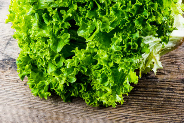 istock Salad on wooden background 1160707118