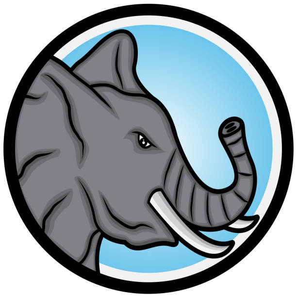 Vector Illustration of a Elephant Head vector art illustration
