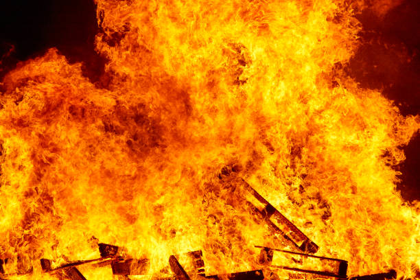 istock Fire flames on a bonfire. Fireman emergency. Danger combustion 1160712011