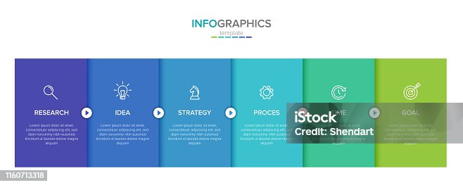 istock Vector infographic label template with icons. 6 options or steps. Infographics for business concept. Can be used for info graphics, flow charts, presentations, web sites, banners, printed materials. 1160713318