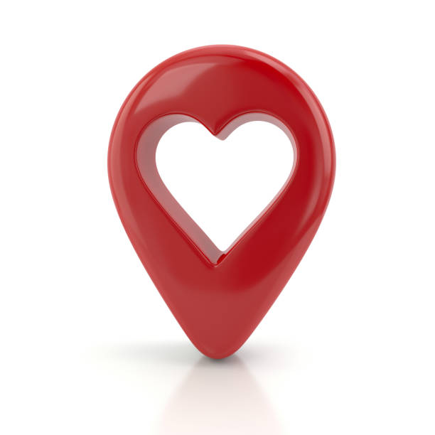 istock Red heart  map pin 3d illustration 1160714756