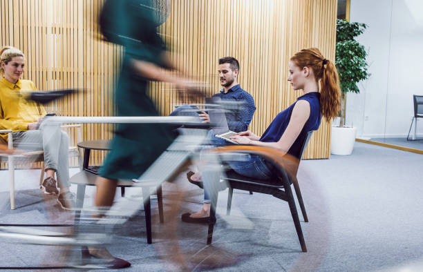 istock Business People Sitting in The Corridor, Working 1160716142
