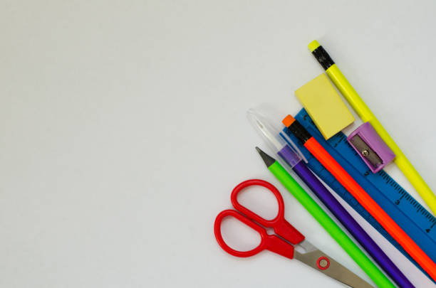 istock background with  different office color stationery 1160717346