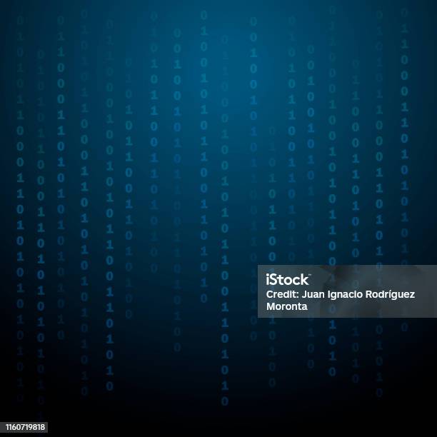 Creative Vector Illustration Of Stream Of Binary Code Computer Matrix ...
