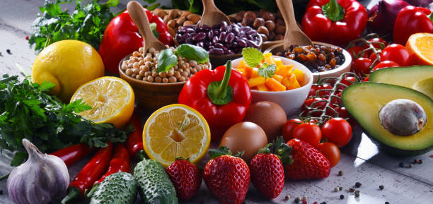 istock Assorted organic food products on the table 1160722523