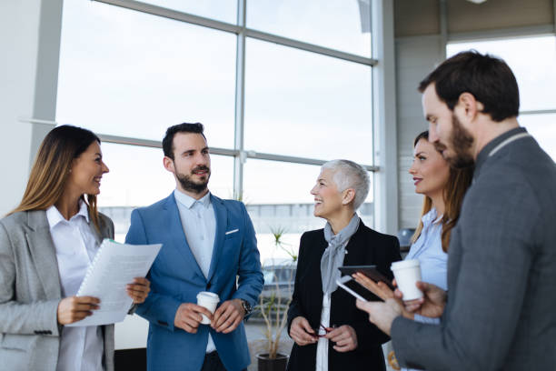 istock Corporate professionals having a stand up meeting 1160727632