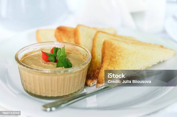 Liver Pate With Toast Stock Photo - Download Image Now - Liver Pâté, Appetizer, Bread
