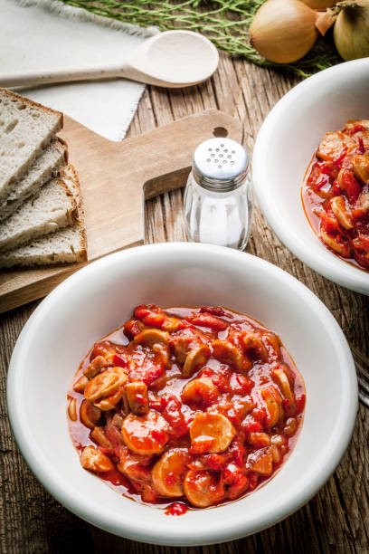 istock Lecho - stew with peppers, onions and sausages. 1160737276
