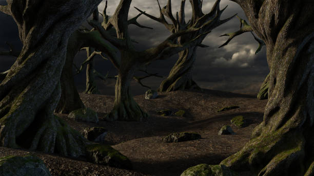 istock Deep tropical horror mysterious jungle in darkness 1160739017