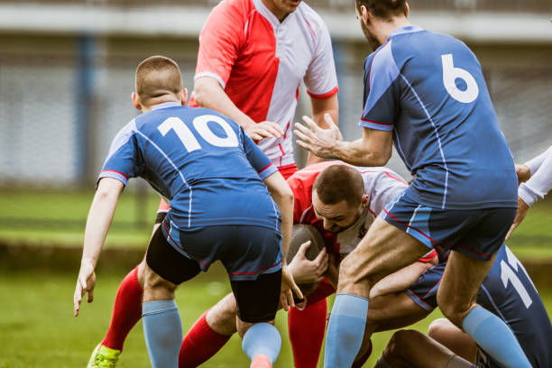 istock Scrum action on rugby match! 1160746987