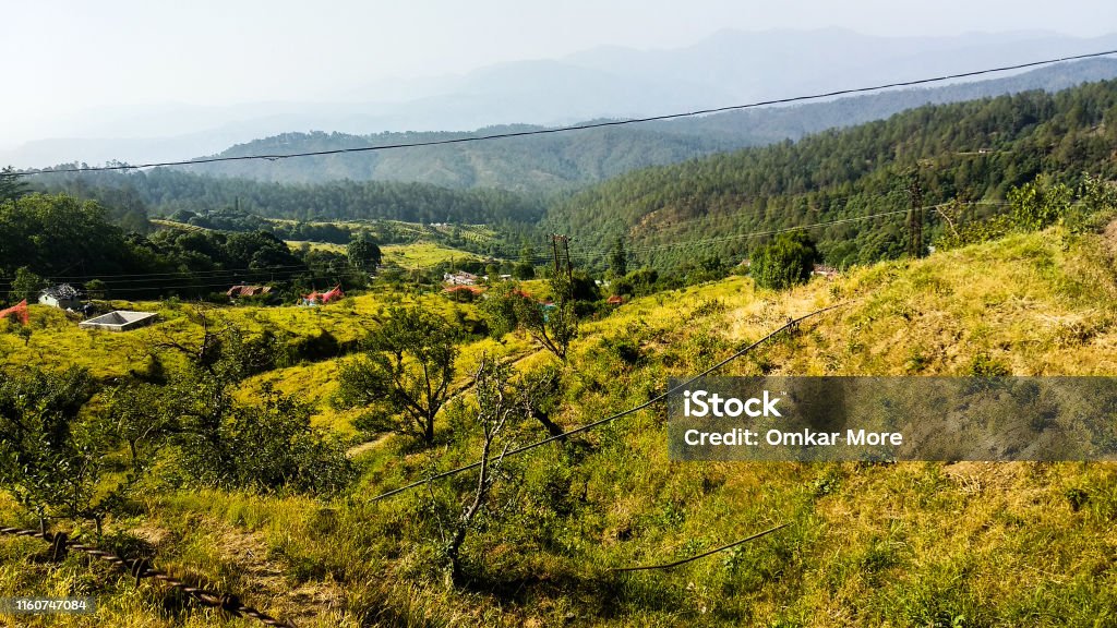 Nature landscape in Ranikhet, Uttarakhand Agricultural Field Stock Photo
