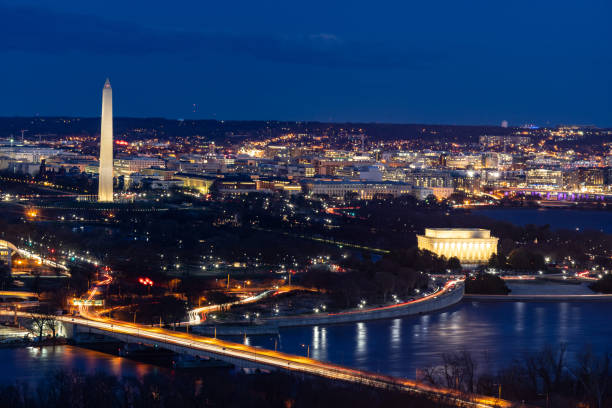 washington dc aerial - lincoln road imagens e fotografias de stock