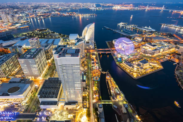 istock Yokohama city aerial view 1160747220