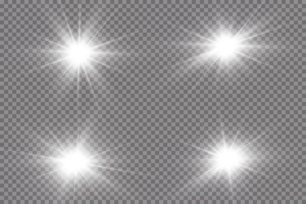 White glowing light explodes on a transparent background. with ray. Transparent shining sun, bright flash. The center of a bright flash. White glowing light explodes on a transparent background. with ray. Transparent shining sun, bright flash. The center of a bright flash camera flash illustrations stock illustrations