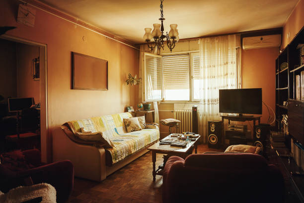 Old Living Room Interior stock photo