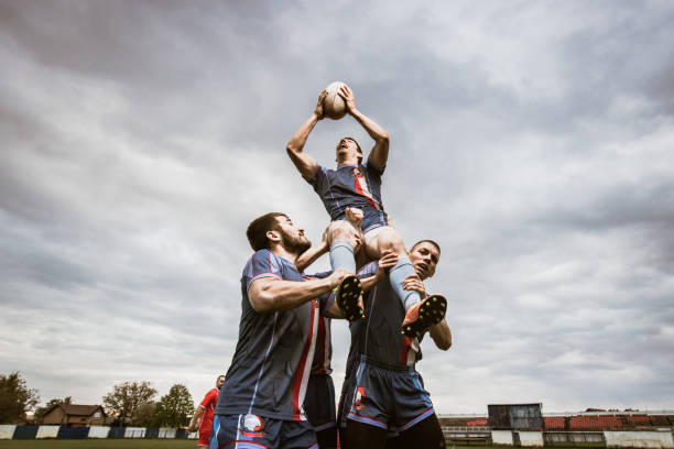 istock Celebrating success on rugby field! 1160748794