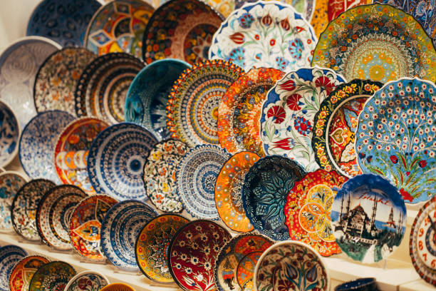 istock Classical Turkish ceramics on the market 1160754635