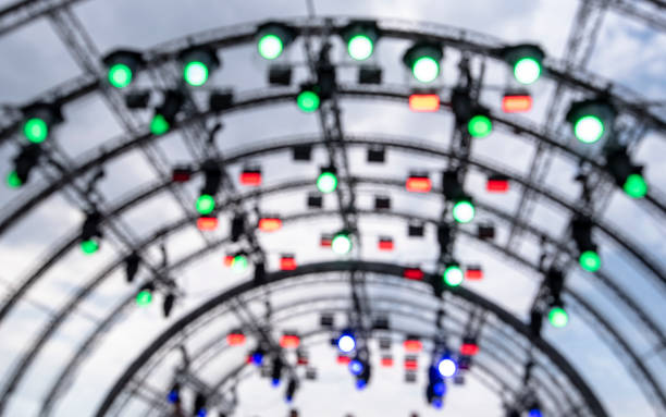 istock Construction with Spotlights and multicolored Lights at the 1160754691