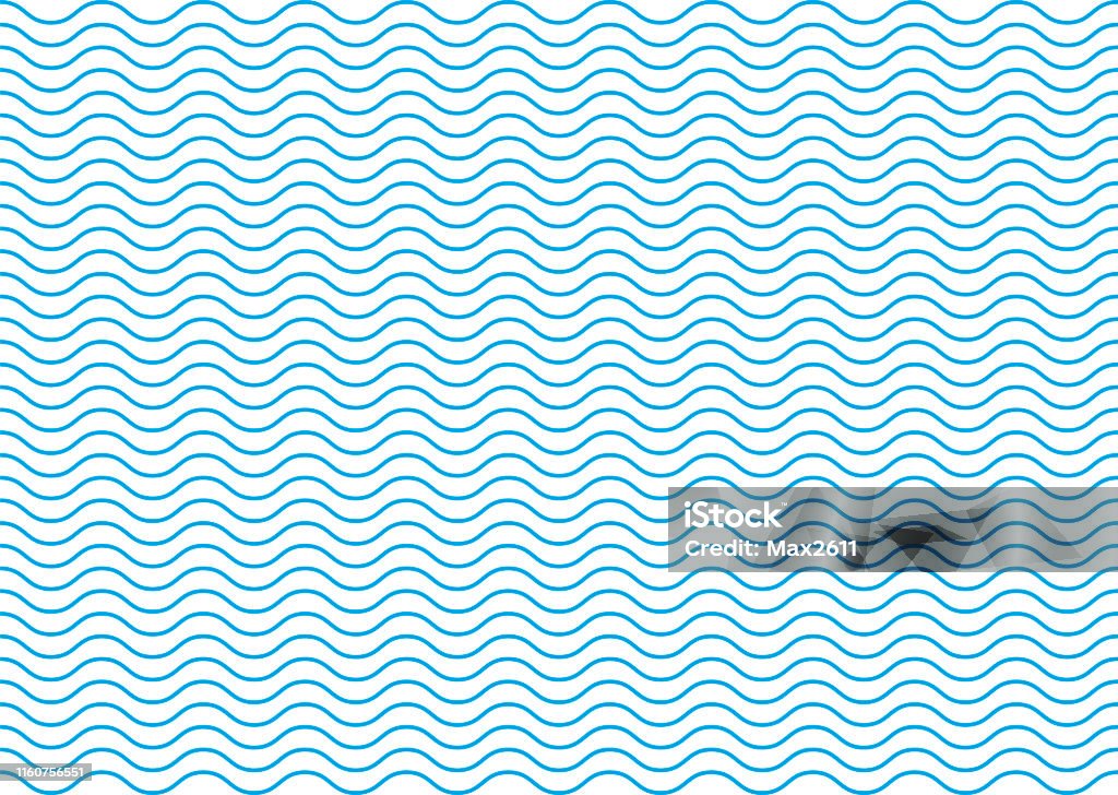 Modèle de ligne ondulé sans couture bleue - clipart vectoriel de Motif en vagues libre de droits