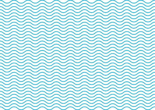 Vector illustration of Blue seamless wavy line pattern