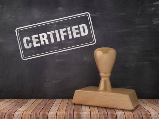 istock CERTIFIED Rubber Stamp on Chalkboard Background - 3D Rendering 1160756633
