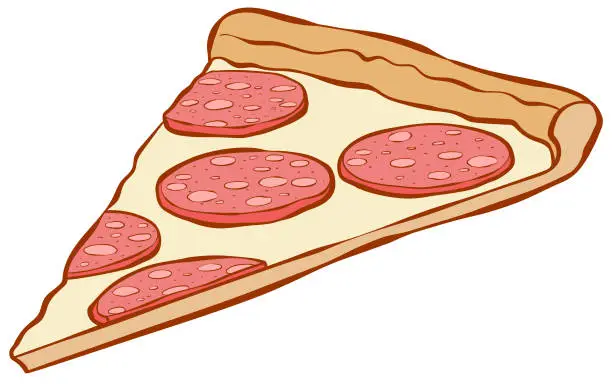 Vector illustration of Pizza slice in sketch style