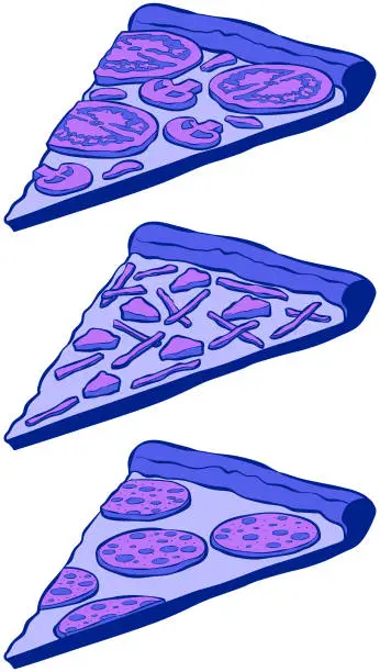 Vector illustration of Pizza slices with vibrant color