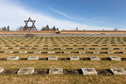 Star of David at the memorial cemetary, at Terezin Concentration camp, The Czech Republic Europe