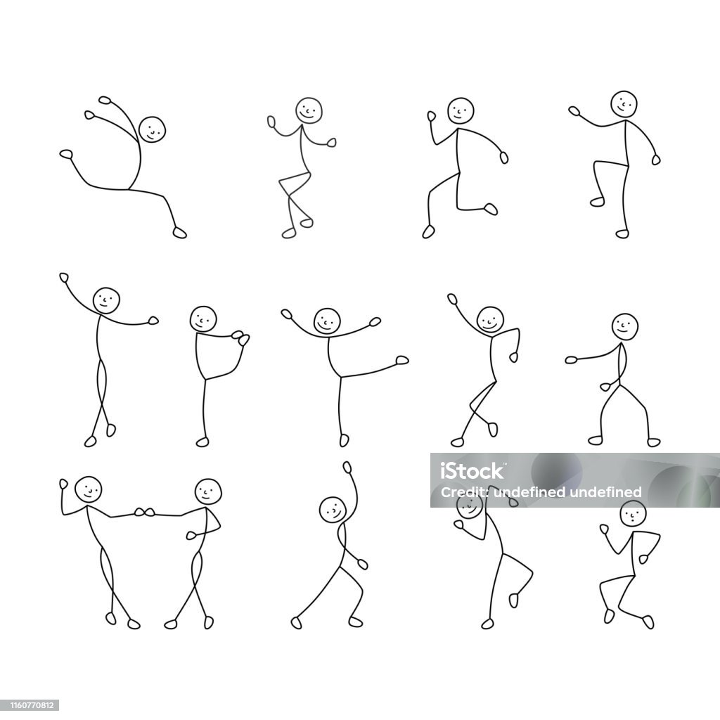 Biểu Tượng Hoạt Hình Tập Hợp Các Tiểu Nhân Phác Thảo Hình Người ...
