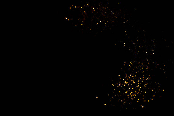 istock Golden abstract bokeh on black background. 1160770920